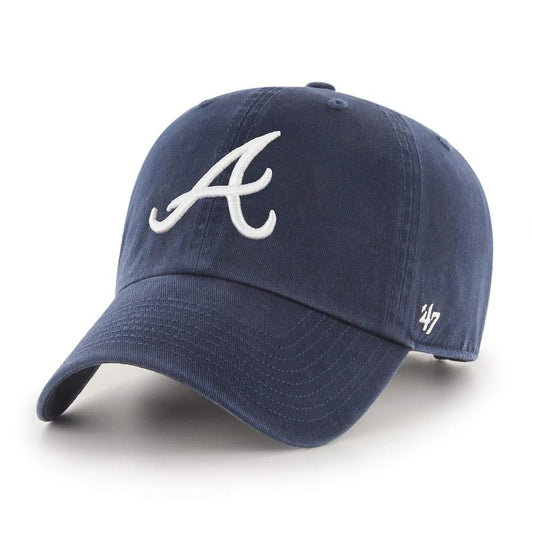 Gorra ajustable '47 MLB Atlanta Braves azul marino Clean up