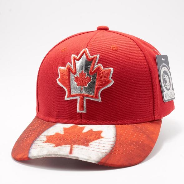CANADA MAPLE LEAF FLAG SNAPBACK HAT Red