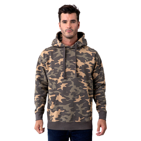 Unisex Premium Pullover Fleece Hoodie Khaki Camo S to 3XL