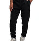 Unisex Active Fleece Premium Jogger Pants Casual Urban Basic Tapered fit BLACK