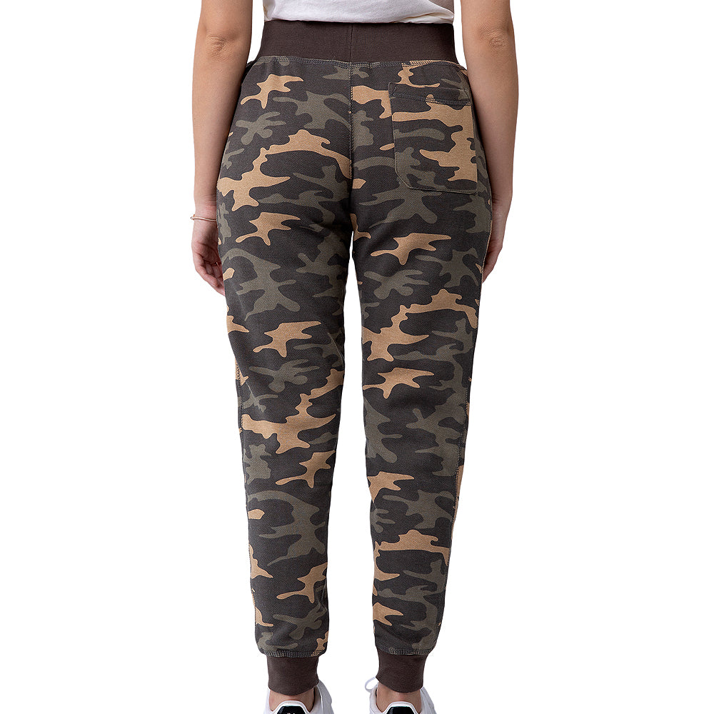 Unisex Premium Fleece Jogger Pants Khaki Camo