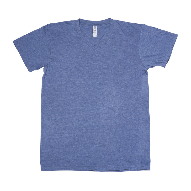 Men's Soft-washed Short Sleeve V-neck T-Shirt 3Pack SHALE BLUE HEATHER