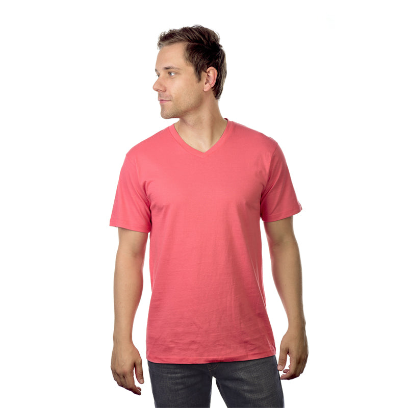 Men's Soft-washed Short Sleeve V-neck T-Shirt 3Pack CORAL