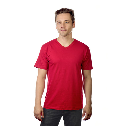 Pack de 3 camisetas de manga corta con cuello de pico y lavado suave para hombre RED/CARDINAL