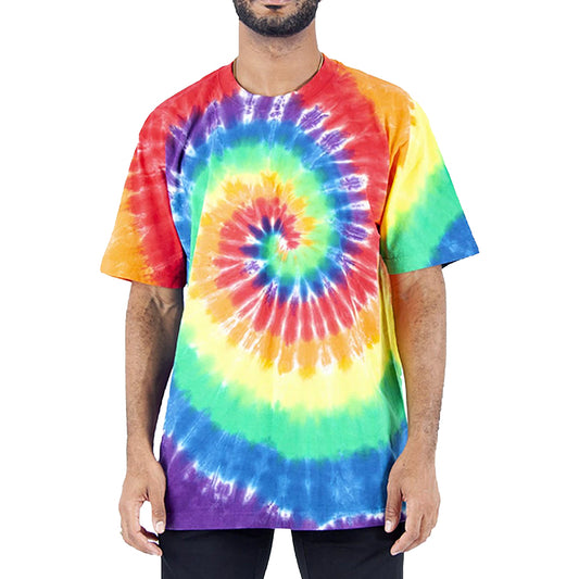 Men's MAX Heavyweight oversized TIE DYE T-SHIRT Rainbow