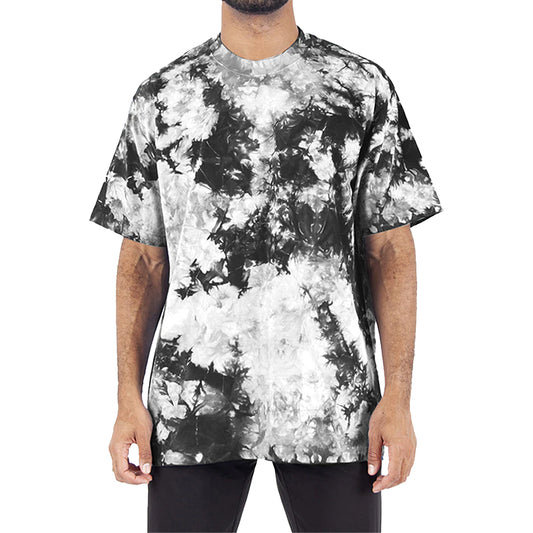 Men's MAX Heavyweight oversized TIE DYE T-SHIRT Black and White