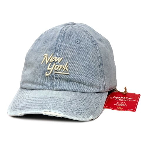 American Needle New York Round Up Light Blue Denim Cotton Baseball Cap Dad Hat