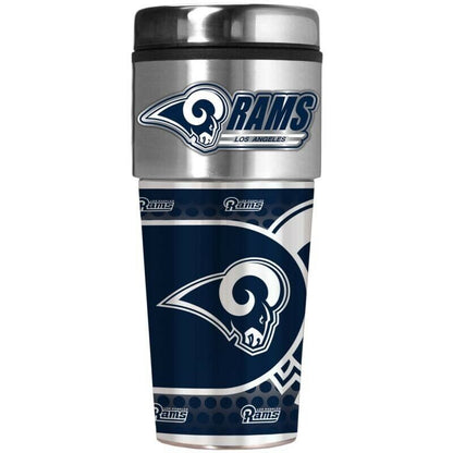 Los Angeles Rams Vaso de viaje metálico de acero inoxidable de 16 oz