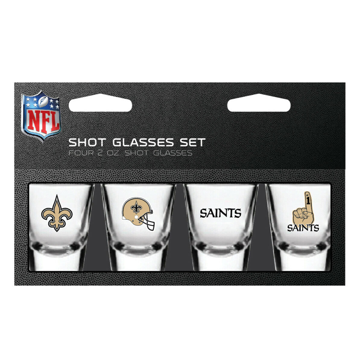New Orleans Saints Shot Glasses Set Four 2oz