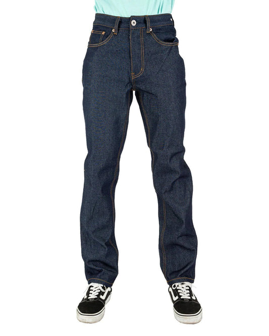 Men's 13.OZ Slim fit Raw Denim Jeans Indigo