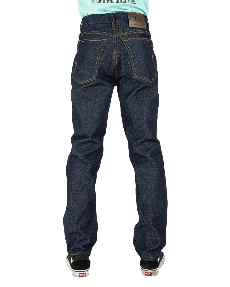 Men's 13.OZ Slim fit Raw Denim Jeans Indigo