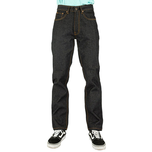 Men's 13.OZ Slim fit Raw Black Denim Jeans