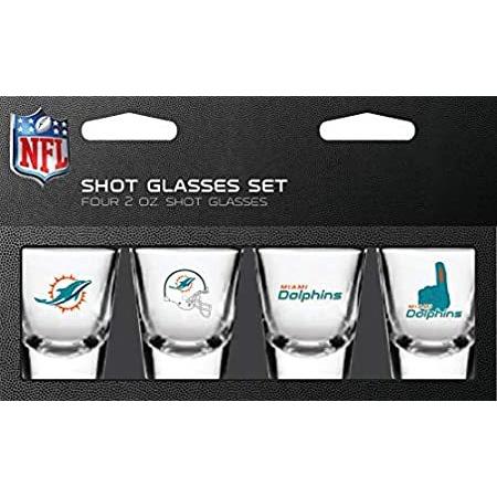 Miami Dolphins Shot Glasses Set Four 2oz